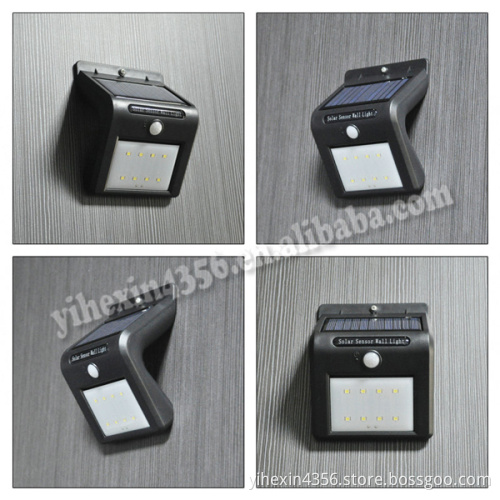 Solar Lights 8 LED Waterproof Solar Sensor Outdoor Wall Lamp for Patio, Yard, Garden with Activated Auto On/Off